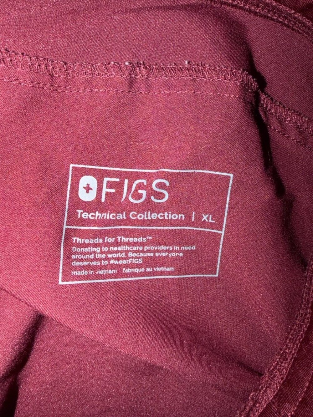 FIGS Scrub Pants Womens XL Burgundy Technical Collection Cargo Pockets T21004 - Picture 7 of 12